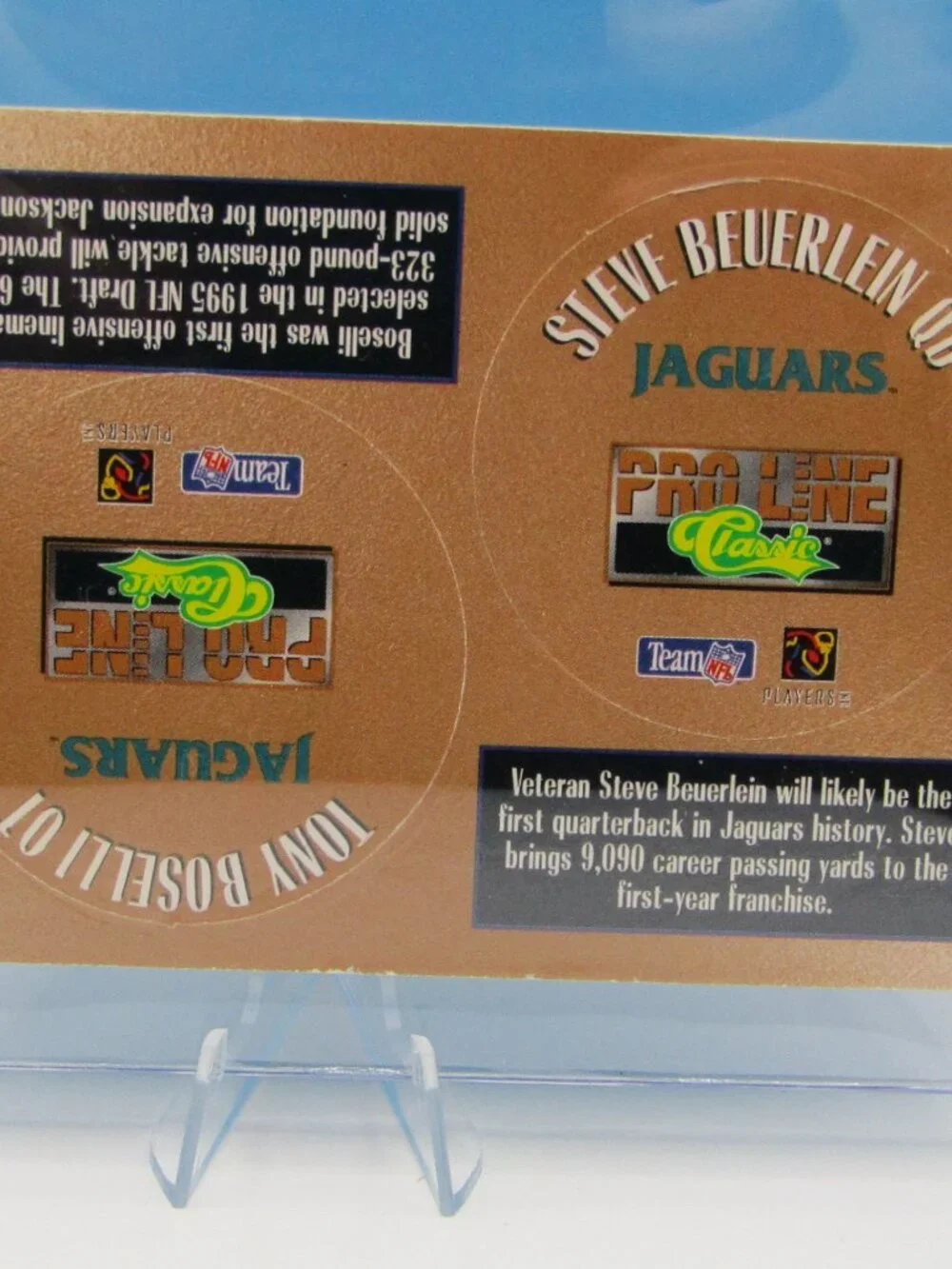 1995 Caps Football Cards | Eight Card Lot | Dilfer | Carter | Esiason | Moon